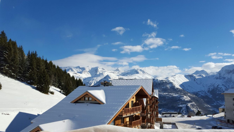 Vue de l'appartement sur la Meije et les 2 Alpes, enneigs