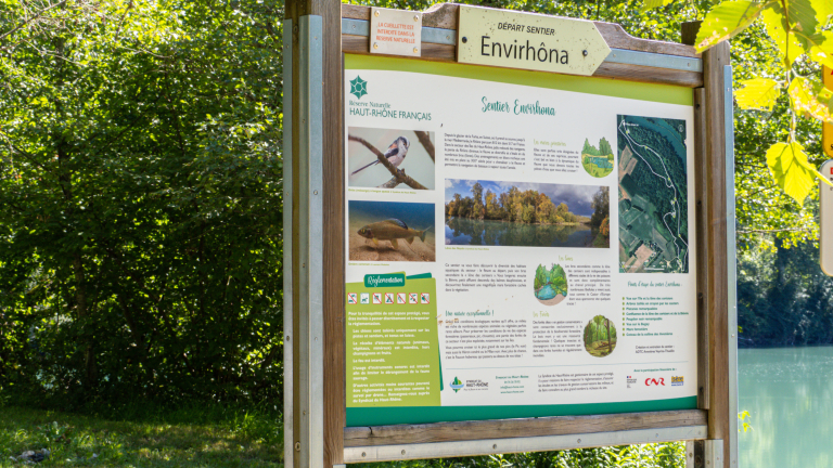 Panneau de prsentation du sentier Envirhna - Balcons du Dauphin - Isre