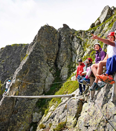 Photo banc panoramique via ferrata 3 fontaines Chamrousse