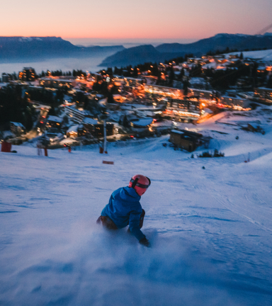 Descente en yooner au coucher de soleil