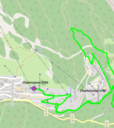 Plan circuit VTT vert n2 Chamrousse - Entre village et fort