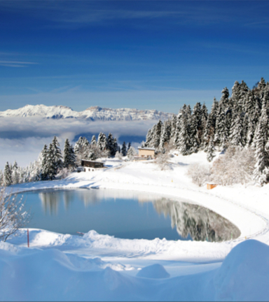 Lac de la Grenouillre hiver Chamrousse