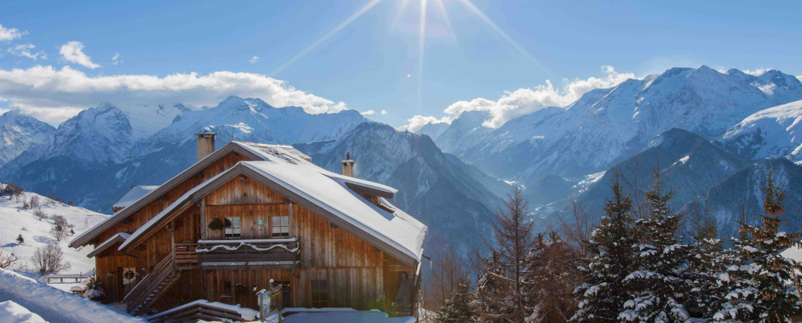 chalet en hiver