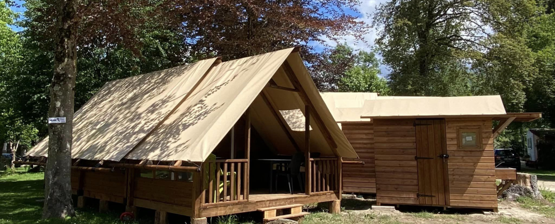 Tentes lodges du camping l&#039;Arc en Ciel