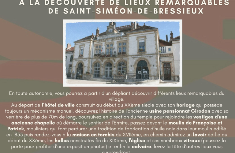 À la découverte de lieux remarquables de Saint-Siméon-de-Bressieux