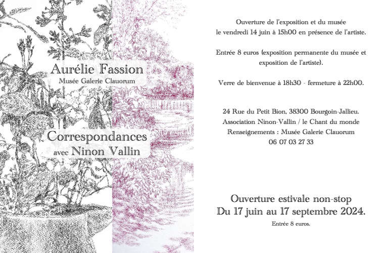 Exposition Correspondances avec Ninon Vallin, par Aurélie fassion