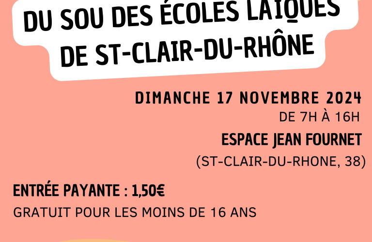 Brocante du Sou des Ecoles Laïques de Saint-Clair-du-Rhône