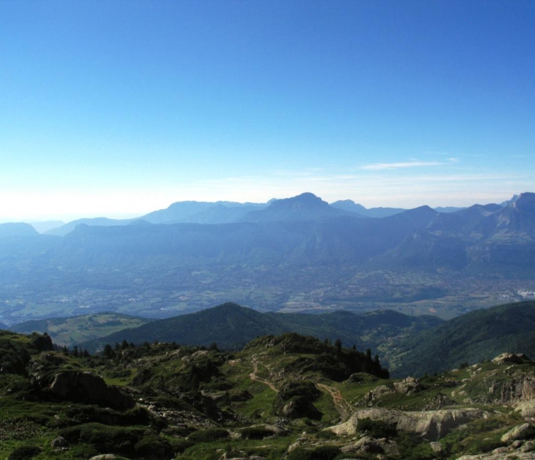 La vallée du grésivaudan depuis la Croix de Belledonne