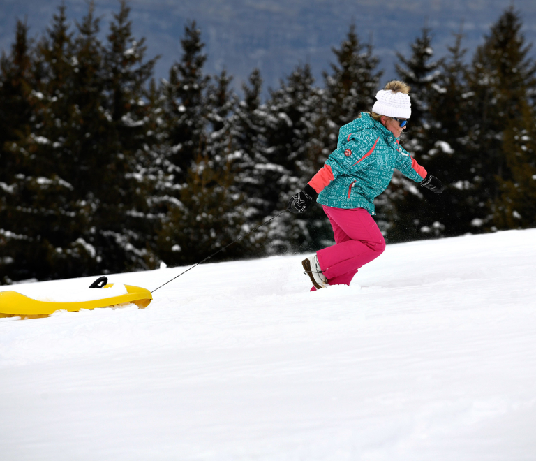 Photo luge enfant famille piste Chamrousse